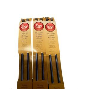 New Boye Purple Single Point Aluminum Knitting Needles Size 10.5 Lot of 3